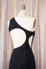 LAYAWAY Carnival Bead Cutout Asymmetrical Gown M-M/L