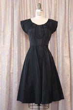 Piped Taffeta Cocktail Dress M