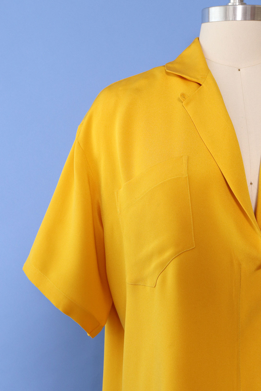 Norma Kamali Marigold Silk Blouse L