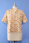 Mushroom Print Cotton Top M