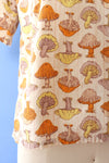 Mushroom Print Cotton Top M