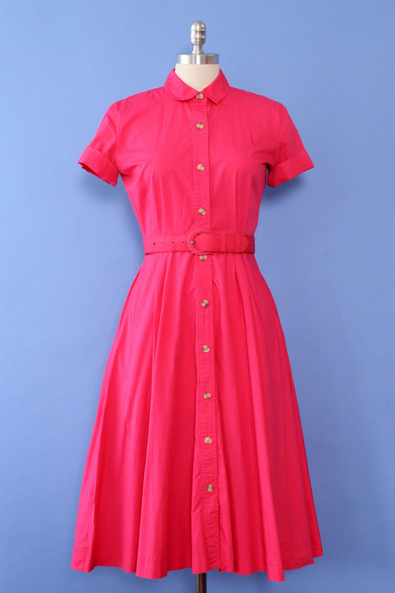 Hot Pink Cotton Shirtdress XS/S