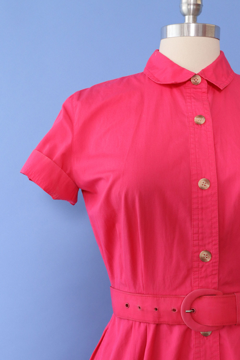 Hot Pink Cotton Shirtdress XS/S