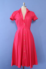 Hot Pink Cotton Shirtdress XS/S
