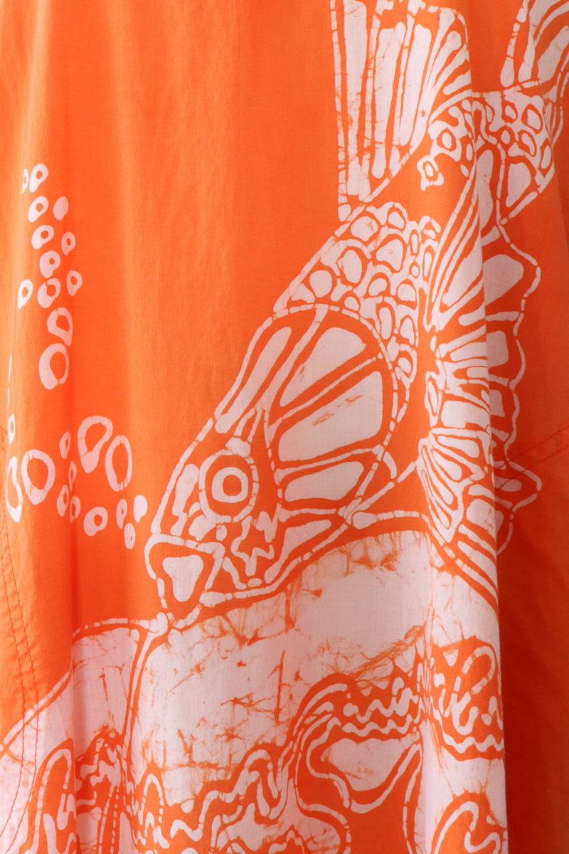 Tangerine Koi Cotton Dress M/L