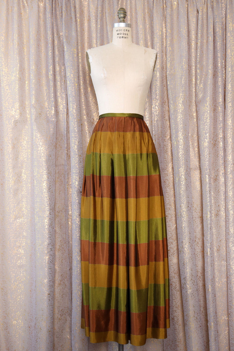 Gilded Green Stripe Ball Skirt S/M