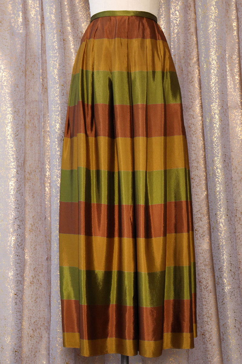 Gilded Green Stripe Ball Skirt S/M