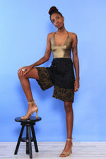 Deco Beaded Silk Shorts L