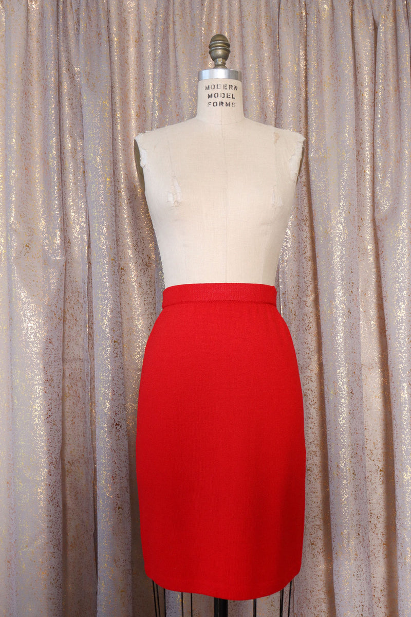 St. John Cherry Red Pencil Skirt M