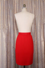 St. John Cherry Red Pencil Skirt M