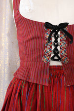 Ruby Folk Embroidered Dirndl Ensemble S/M