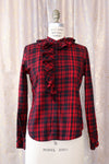 Ralph Lauren Burgundy Ruffle Blouse S/M