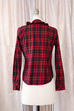 Ralph Lauren Burgundy Ruffle Blouse S/M