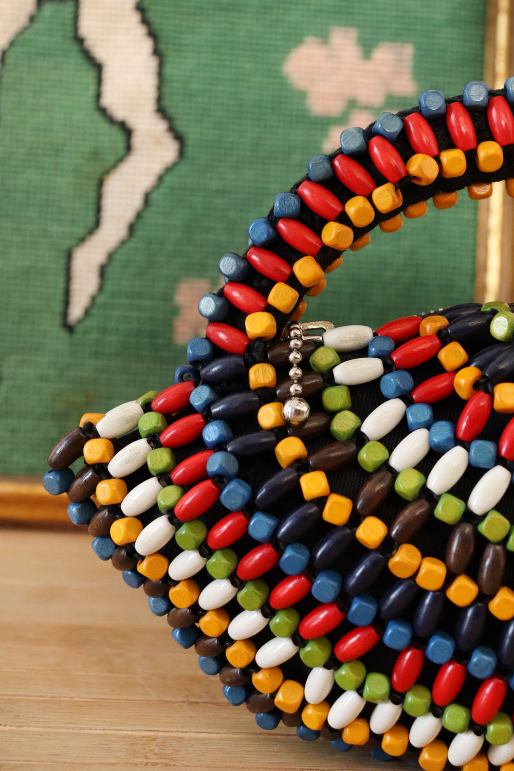 Autumnal Czech Wood Bead Purse
