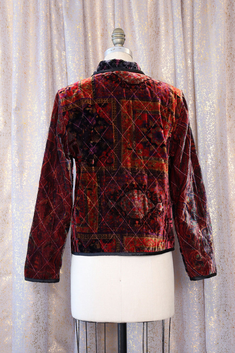 Paisley Velvet Quilted Jacket S/M
