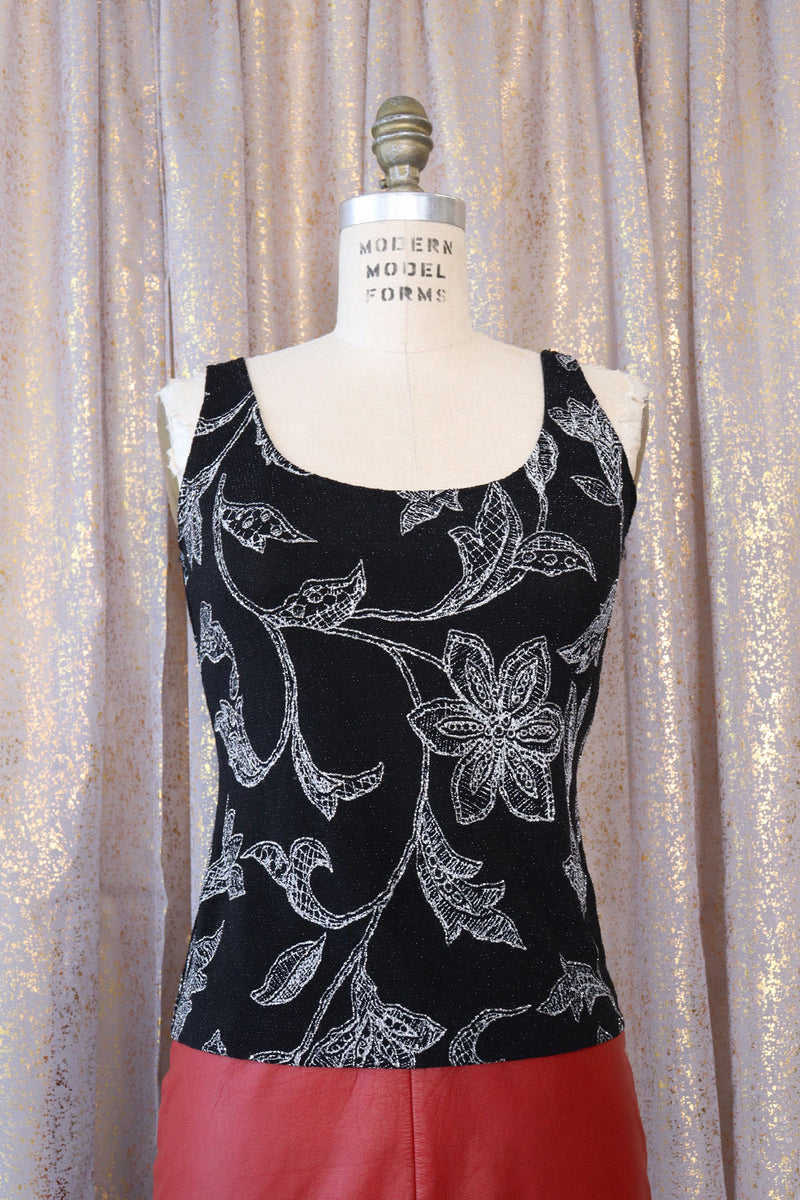 Frosty Floral Lurex Tank M/L