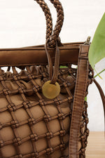 Bronzed Net Bucket Bag