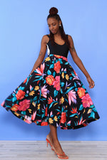 Dancing Floral Circle Skirt S/M