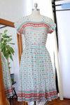 Cotton Voile Folk Pattern Dress S