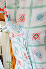 Cotton Voile Folk Pattern Dress S