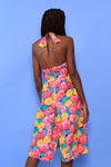 Technicolor Peonies Halter Dress S