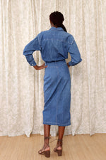 Denim Structured Shirt Dress XS