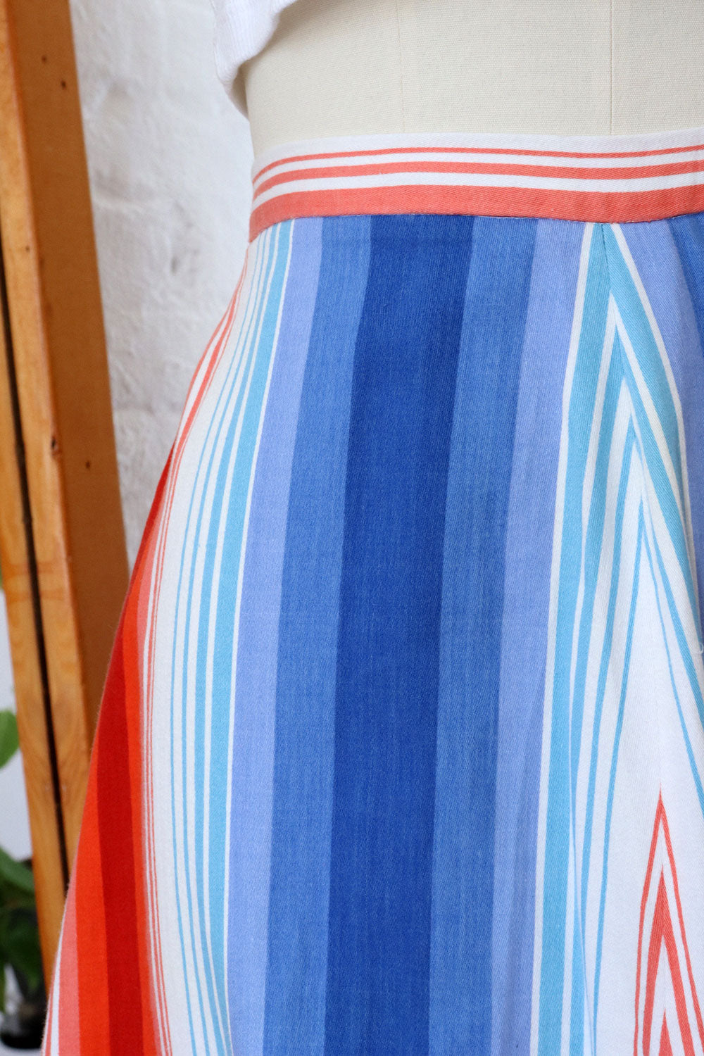 Chevron Cotton Flare Skirt M