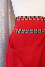 Asymmetrical Felted Folk Skirt S