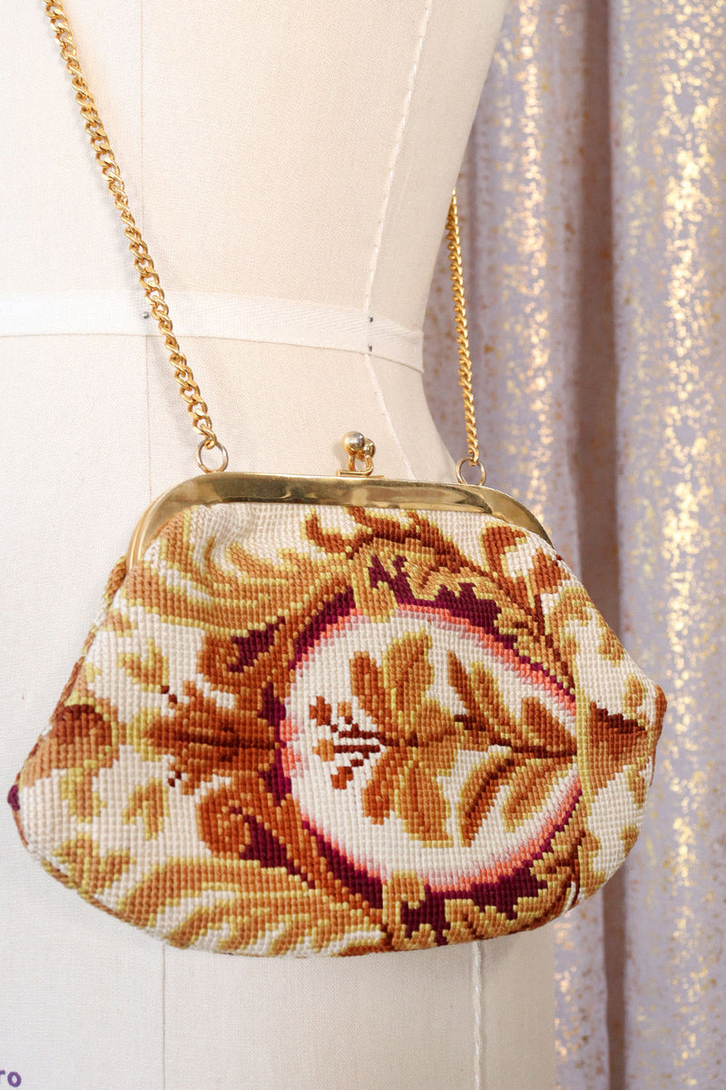 Baroque Needlepoint Chain Purse