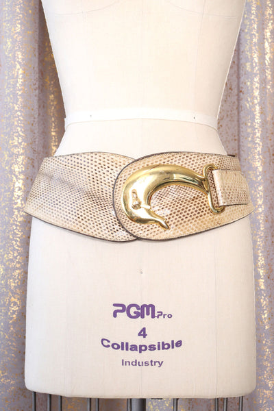 Hooked Snakeskin Statement Belt – OMNIA display picture 3