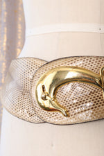 Hooked Snakeskin Statement Belt