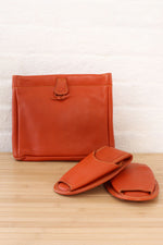 Pumpkin Leather "Tucaway" Travel Set