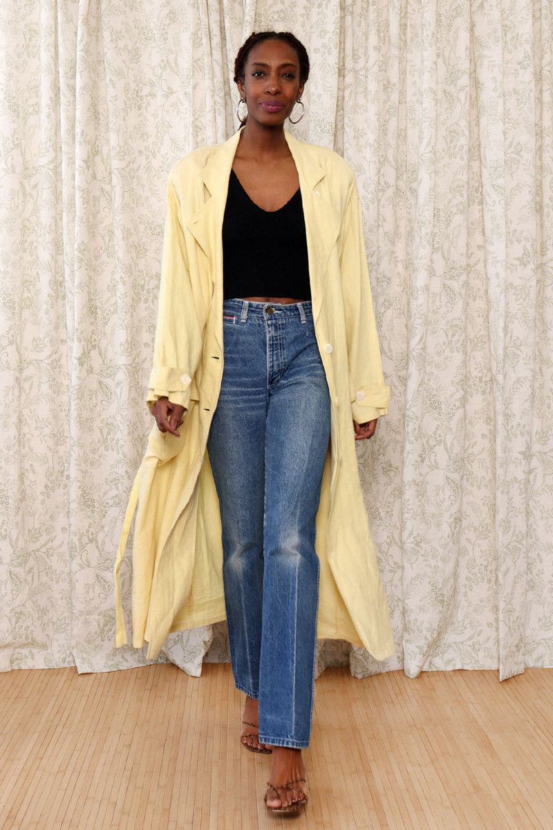 Butter Yellow Linen Duster M/L