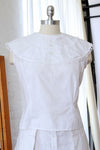 Collared Crisp White Shell L