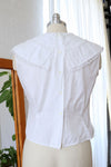 Collared Crisp White Shell L
