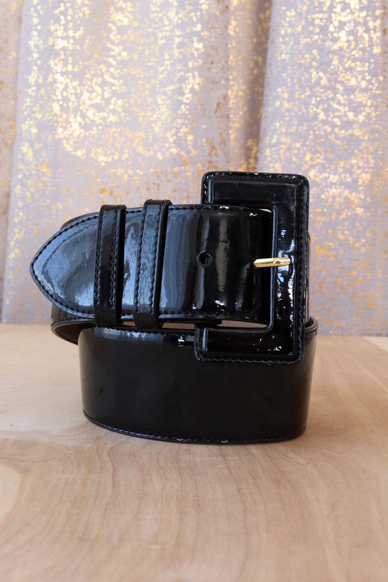 Glossy Patent Leather Belt