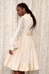 Ivory Lace Babydoll Satin Trim Dress S/M