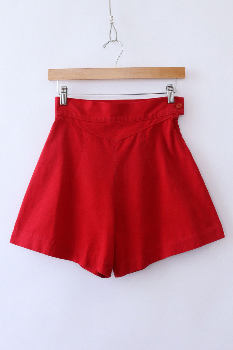 Cherry Red 1950s Shorts  XS