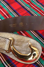 Hooked Snakeskin Statement Belt