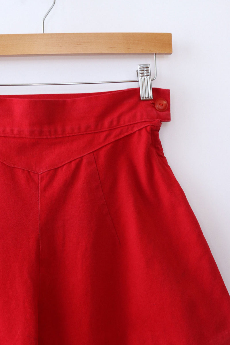 Cherry Red 1950s Shorts  XS