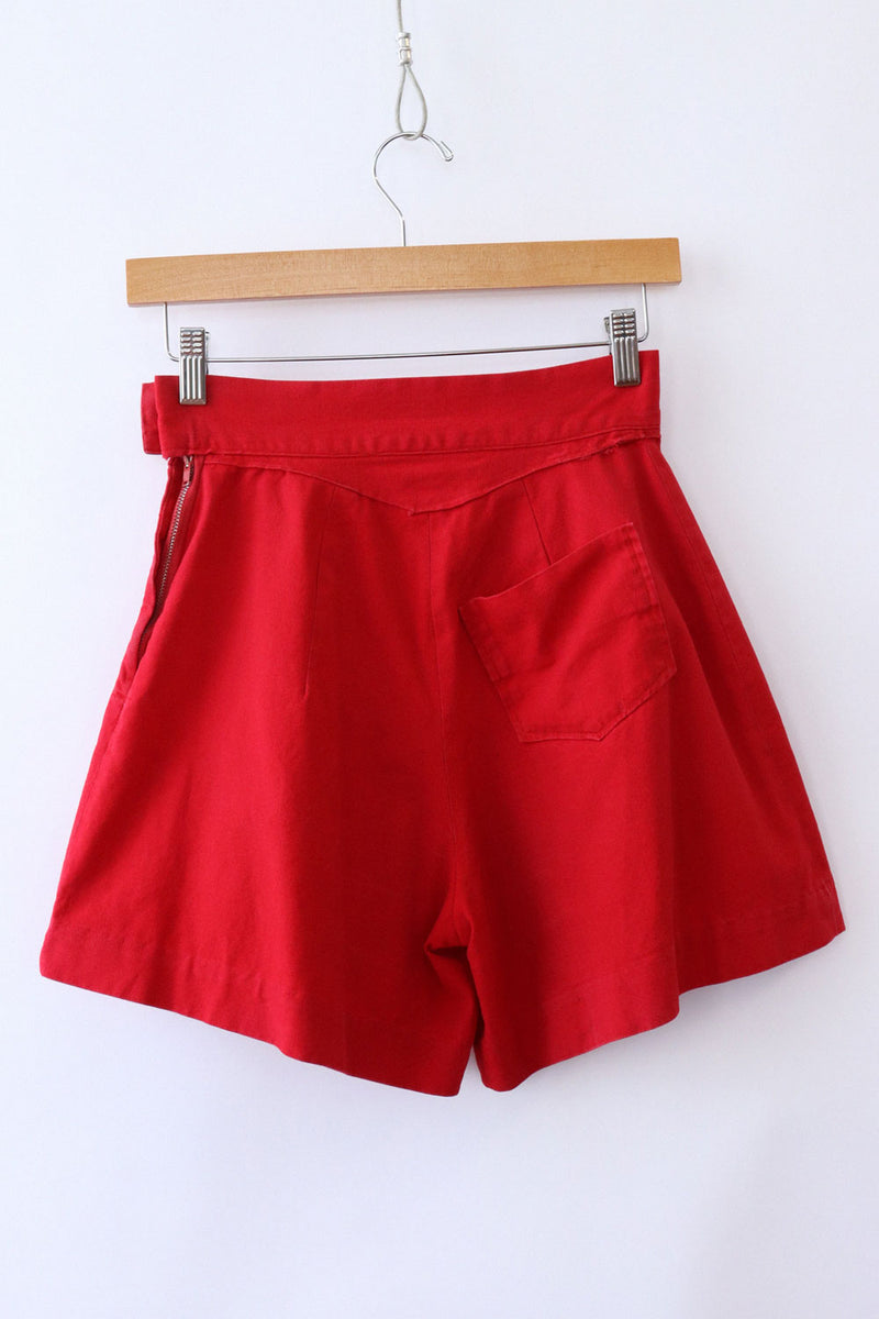 Cherry Red 1950s Shorts  XS