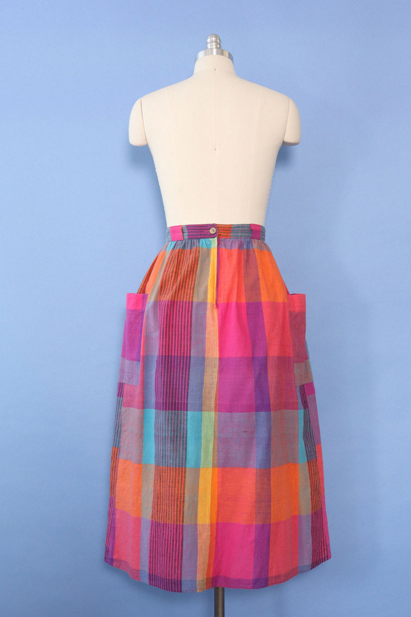 Sunset Plaid Pocket Midi M/L