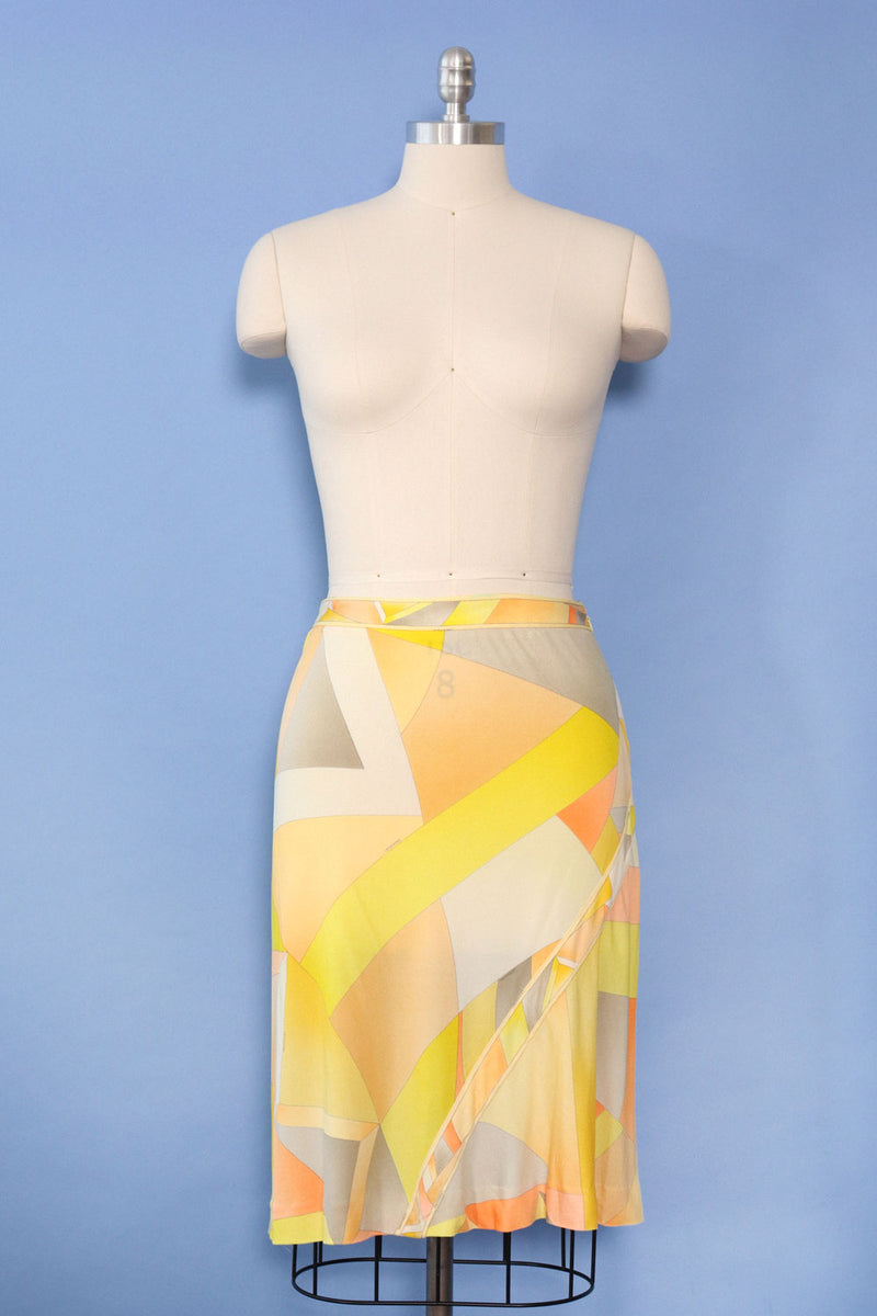 Leonard Zesty Silk Jersey Skirt S/M