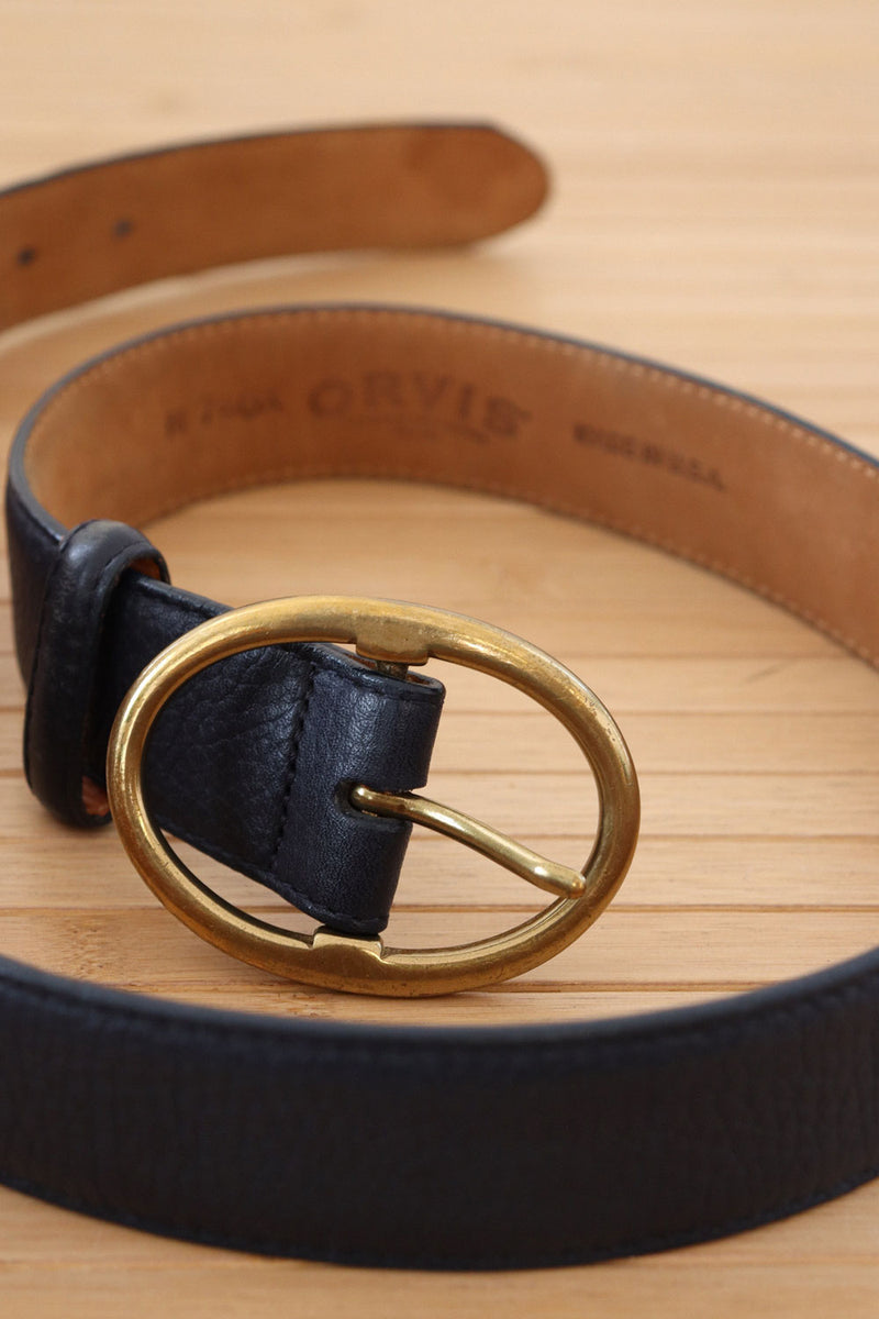 Orvis Navy Saddle Leather Belt