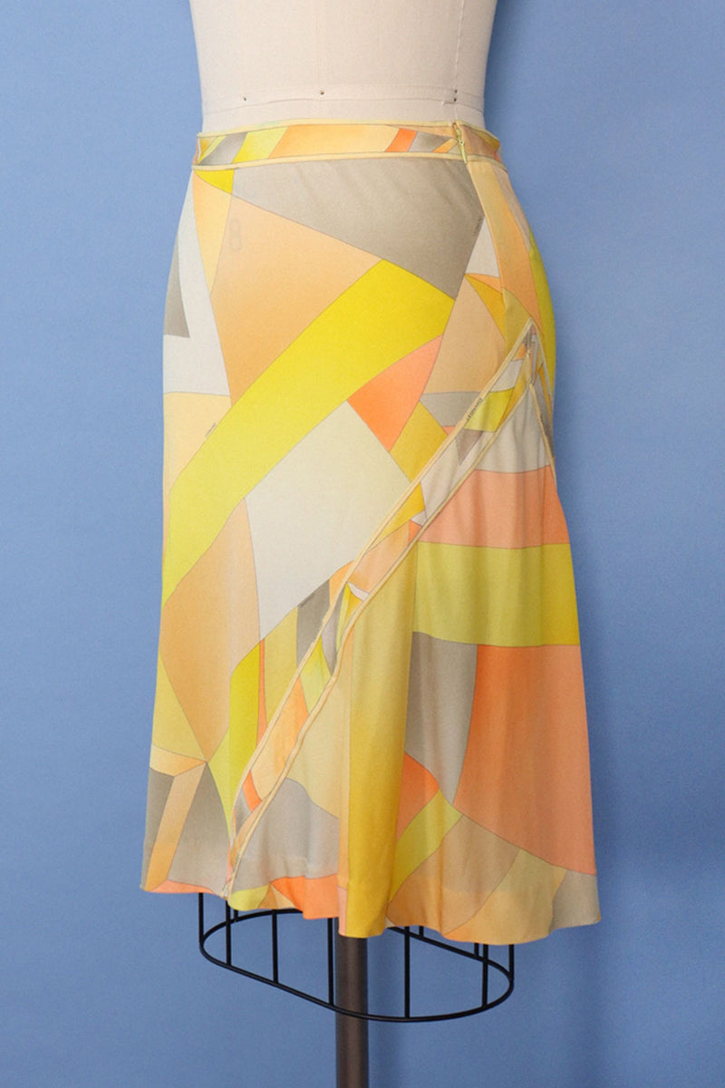 Leonard Zesty Silk Jersey Skirt S/M