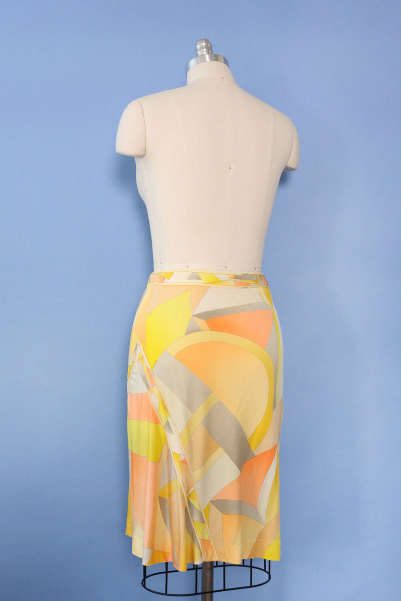 Leonard Zesty Silk Jersey Skirt S/M
