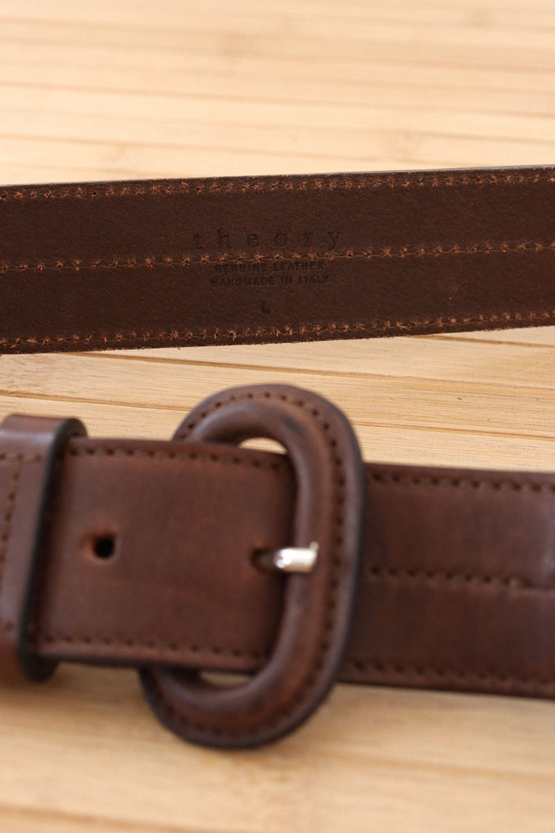 Theory Double Buckle Leather Belt