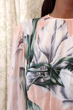 1970s Hanae Mori Silk Chiffon Lily Gown L