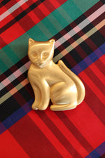 Brushed Golden Kitty Brooch
