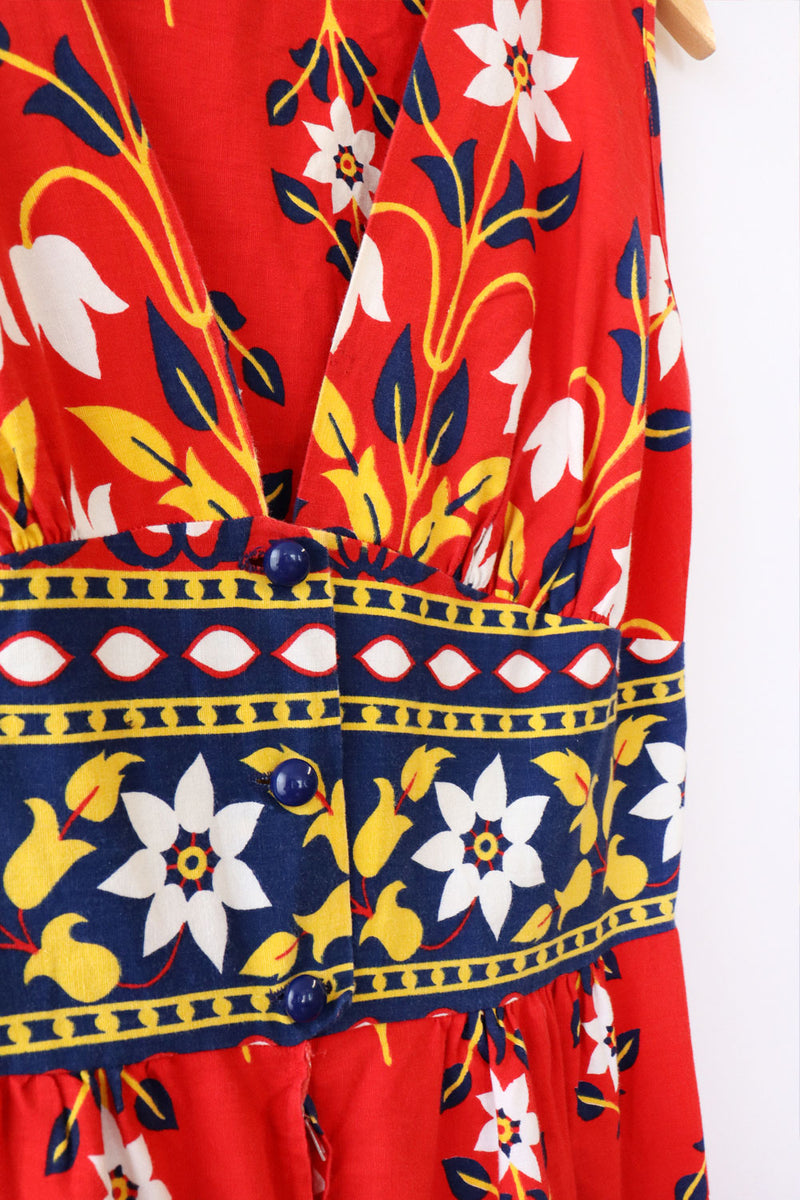 Double Floral Wide Leg Cotton Jumpsuit M